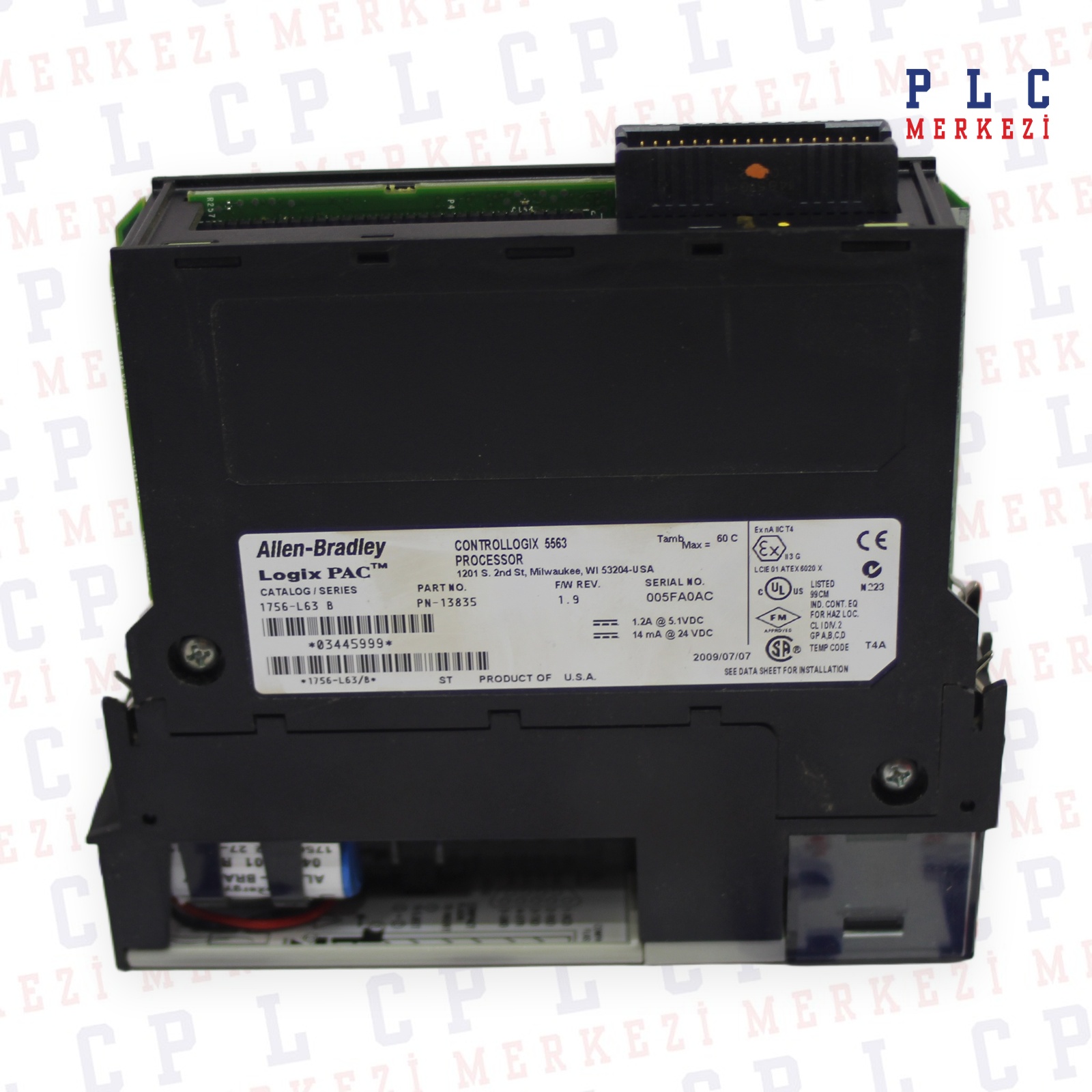 1756L63 CONTROLLOGIX PROCESSOR, 8196K MEMORY, 478K